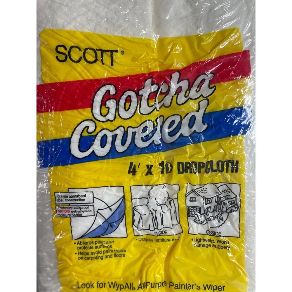 Scott Gotcha Covered 4 x 10 Drop Cloth Painter Tool Reusable Non Slip Leakproof